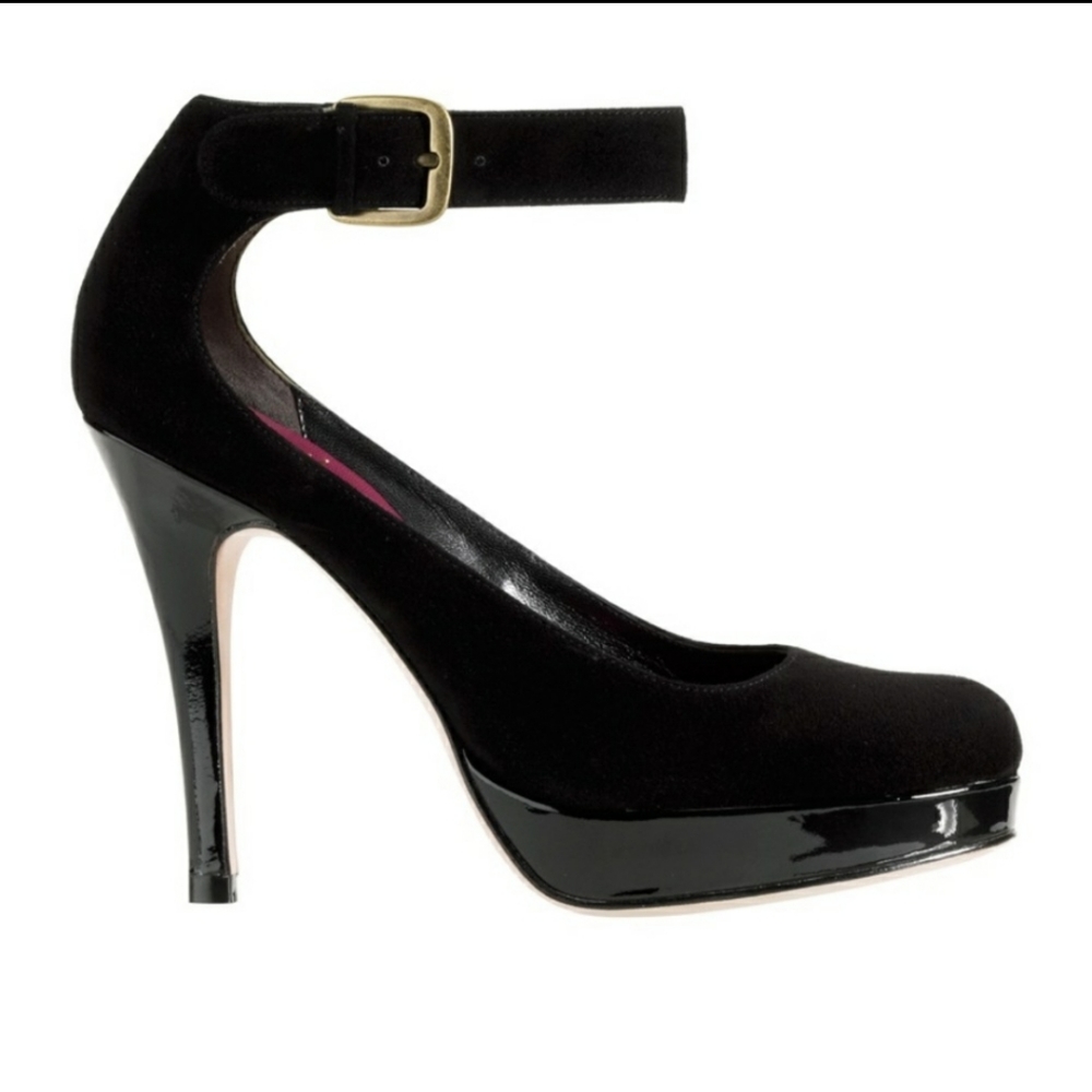 Cole haan Mariela black suede patent leather sz5b